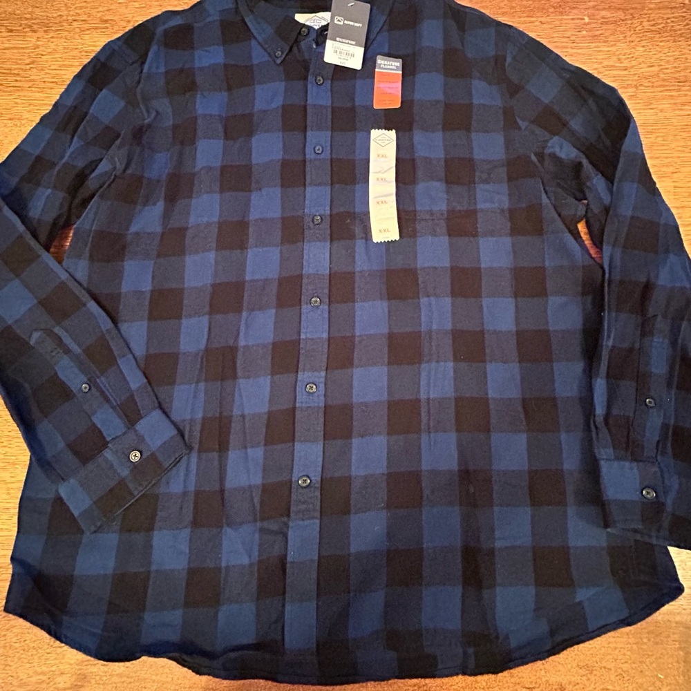 Goodfellow & Co Navy and Black Plaid Shirt